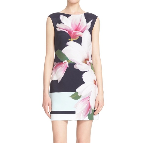 ted baker navy blue floral dress